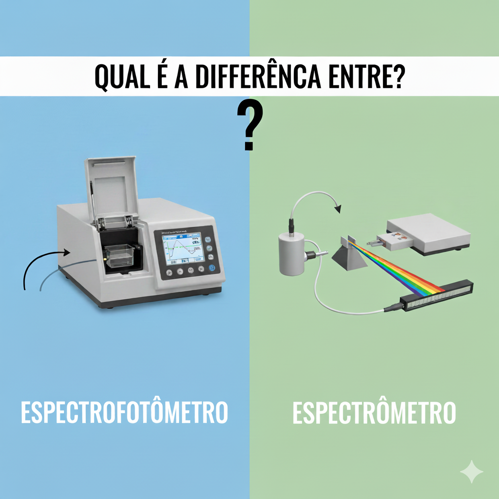 Qual é a diferença entre um espectrofotômetro e um espectrômetro?
