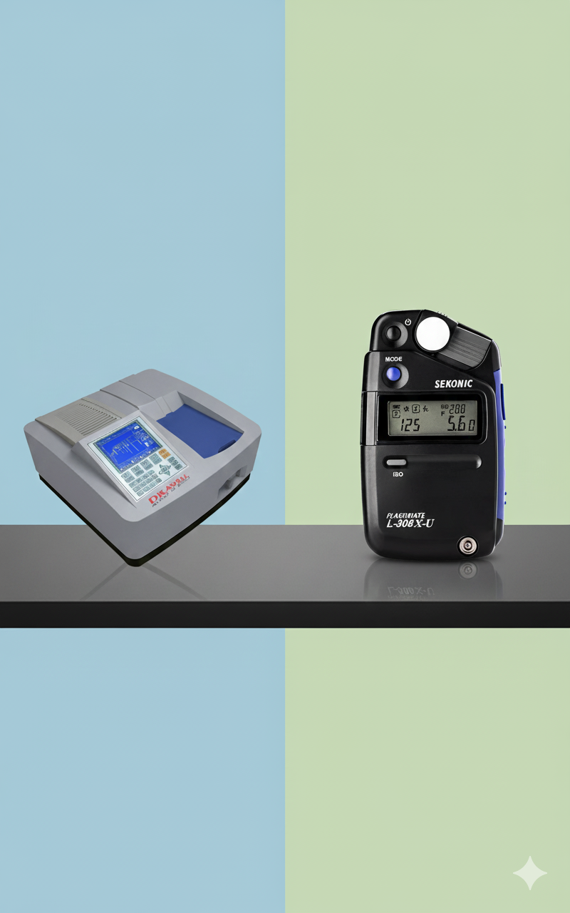 Qual é a diferença entre um espectrofotômetro e um fotômetro?
