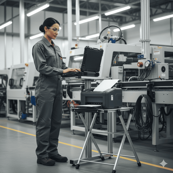 Notebook industrial ZQ-NP1210 com impressora A4