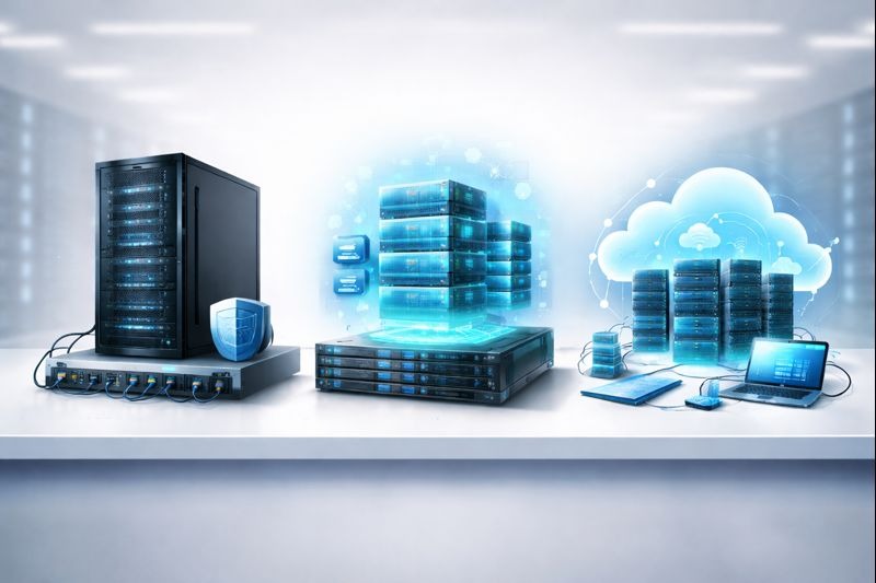 Quais são os 3 tipos de servidores?